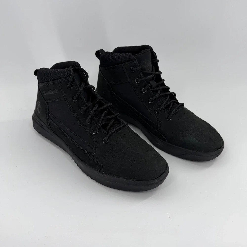 Timberland Davis Square Chukka‎ Boots Mens Black Nubuck Sneakers TB0A69V5EQ4